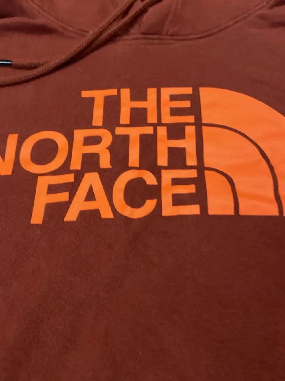 The North Face Tekno Logo Men's XL Brick Red Hoodie Pullover Hoody Jacket NF EUC